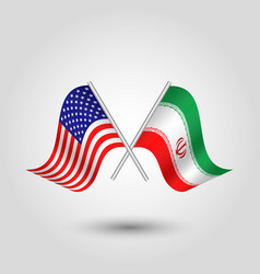 Two Crossed American And Iranian Flags