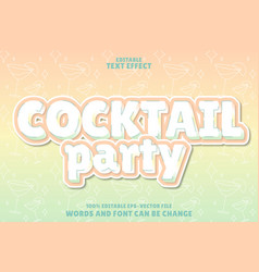 Cocktail Party Editable Text Effect Emboss Modern