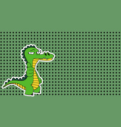 Flirty Crocodile Character Cartoon Sticker