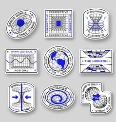 Sci Fi Geometric Stickers Futuristic Space Shapes