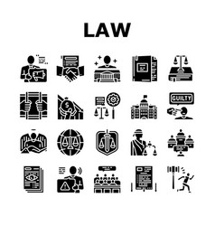 Law Notary Advising Collection Icons Set