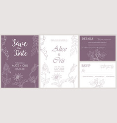 Wedding Invitation Save The Date Set Template