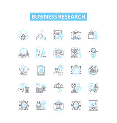 Business Research Line Icons Set