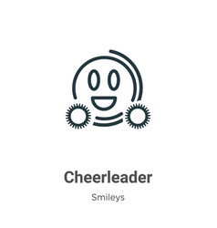 Cheerleader Outline Icon Thin Line Black