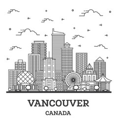 Outline Vancouver Canada City Skyline With Modern