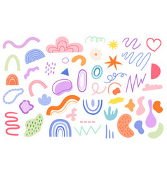 Playful Cute Childish Drawing Set Of Scribbles