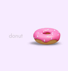 Appetizing Donut With Pink Glaze And Sprinkles