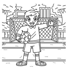 Goalkeeper Holding Soccer Ball Coloring Page