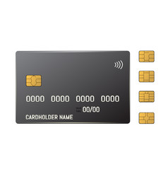 Black Credit Plastic Card With Emv Chip