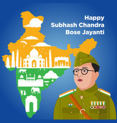 Happy Subhash Chandra Bose Jayanti Banner Design