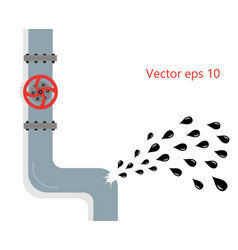 Oil Leak From The Pipeline Rupture Crack