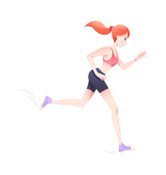 Redhead Woman Character Running Engaged In Sport