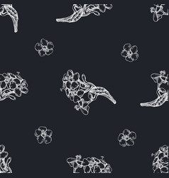 Seamless Pattern With Hand Drawn Chalk Milkweed