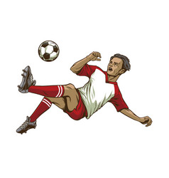 Soccer Player Doing Overhead Kick Shot