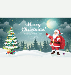 Christmas Scene With Santa And Gifts