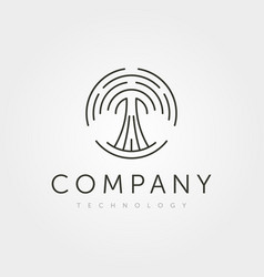 Digital Tree Logo Line Art Minimalist Design