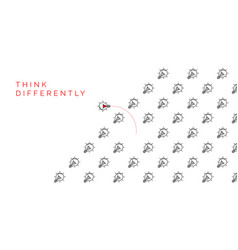 Think Differently Concept Bulb Changing Direction