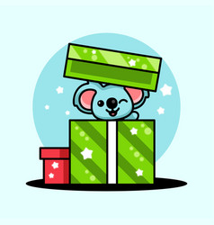 Cute Koala Opens Christmas Gifts