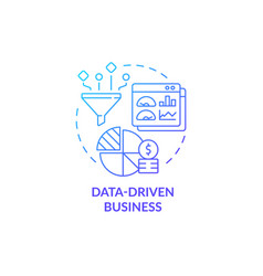 Data Driven Business Blue Gradient Concept Icon