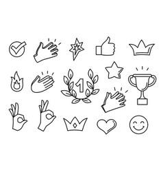 Linear Icon Set Good Job Symbols School Marks