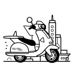 Modern Scooter In The City On A White Background