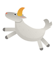 Running Goat Icon Cartoon Style