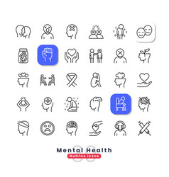 Mental Health Outline Icons