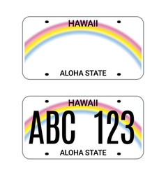 Car License Hawaii Plate Aloha State