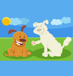 Two Cartoon Dogs Comic Animal Characters