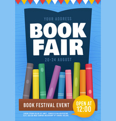 Book Fair Flyer Event Invitation Bookshelf