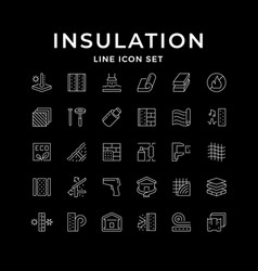 Set Line Icons Of Insulation