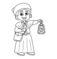 Harriet Tubman Isolated Coloring Page For Kids