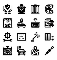 Car Care And Accessories Icons In Modern Filled St