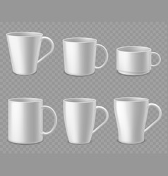 Coffee Mugs Realistic White Ceramic Mug Mockup