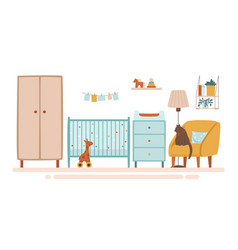 Crib And Changing Table In The Nursery