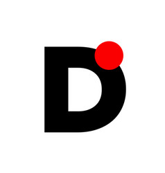 D Letter With Red Dot Company Monogram Icon