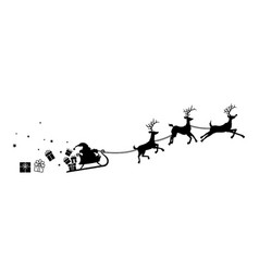 Santa Claus Is Flying In Sleigh With Christmas