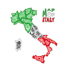 Italian Map With Administrative Province Names