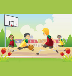 Kids Playing Basketball