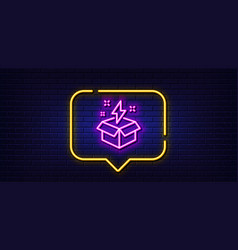 Out Of The Box Line Icon Creativity Sign Neon