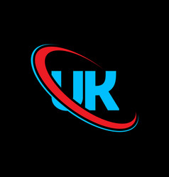 Uk U K Letter Logo Design Initial Letter