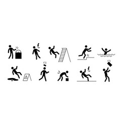 Accident Pictogram Man Icon Work Safety Injury