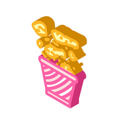 Fried Chicken Fast Food Isometric Icon