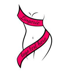 Lingerie Shop Logo Isolated Sexy Pink Logotype