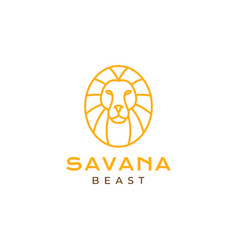 Minimal Face Beast Lion Geometric Logo Design