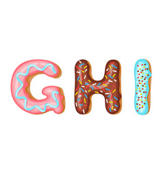 Donut Icing Upper Latters - G H I Font