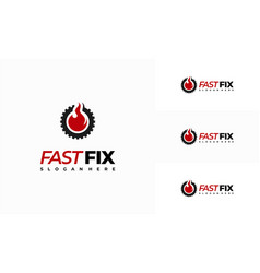 Fast Fix Logo Designs Concept Fire Service Logo