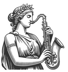 Greek Statue Playing Saxophone