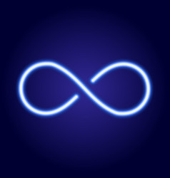 Infinity sign from glowing red neon line Vector Image