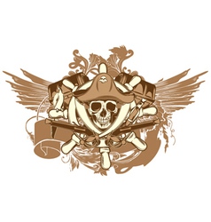 Vintage emblem with skull Royalty Free Vector Image